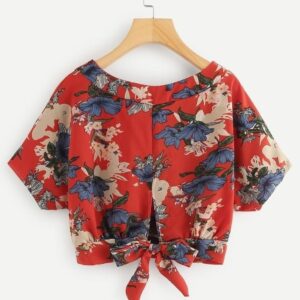 Crop Top Red Collections - Made with High Grade Vintage Fabric