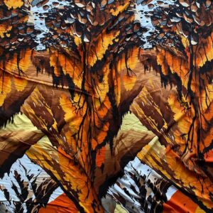 Vintage Fabric: Autumn Majesty – Scenic Mountain Landscape Fabric