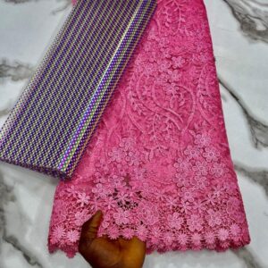 Vibrant Pink Cord Lace & Striped Brocade Collection